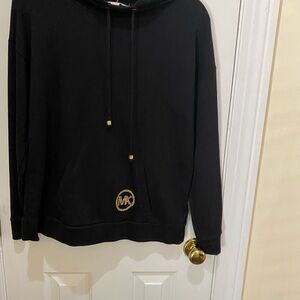 Michael Kors women Black Hoodie with Gold Accents